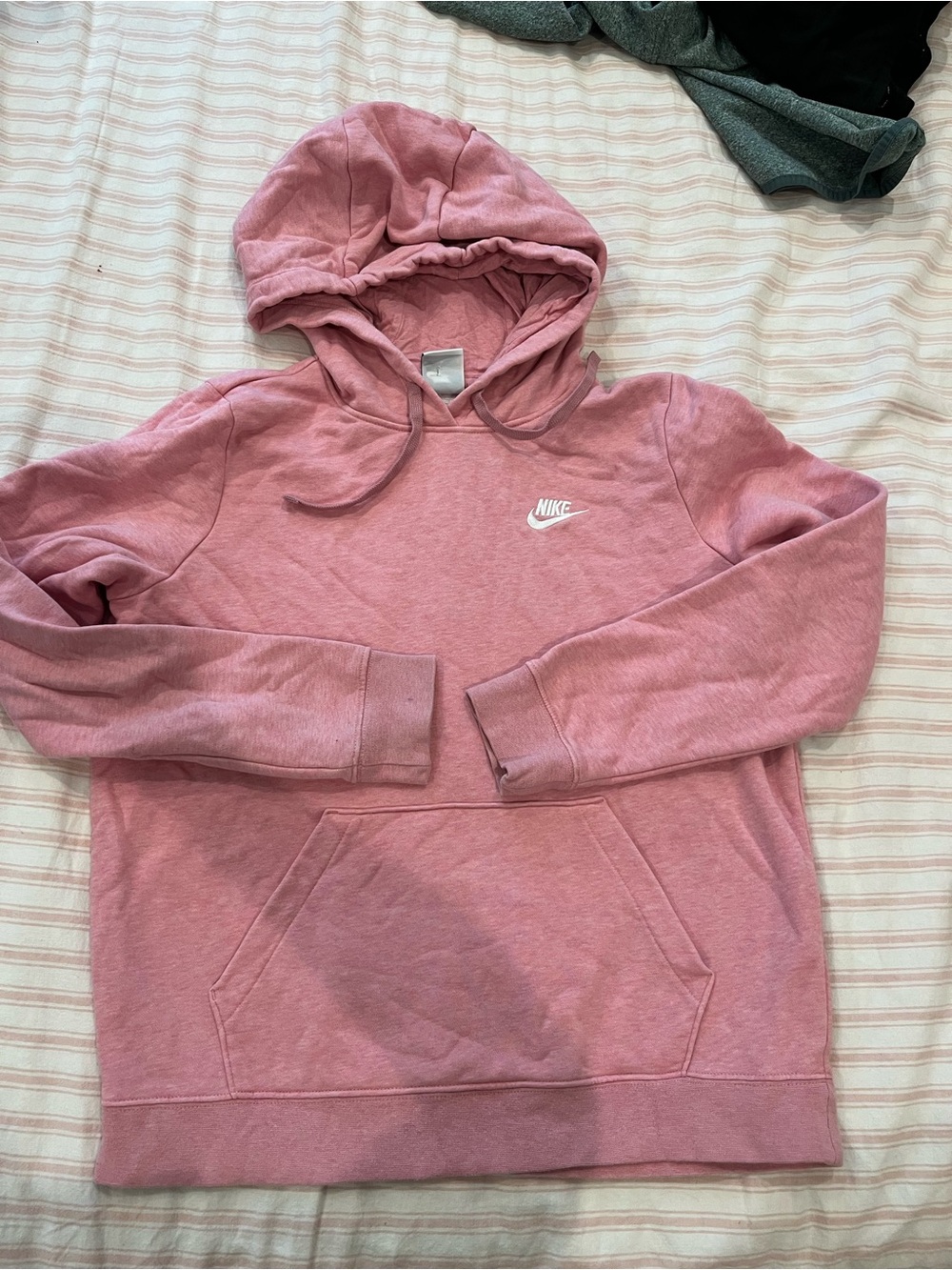 Nike Women's Dusty Pink Hooded Sweatshirt with White Logo